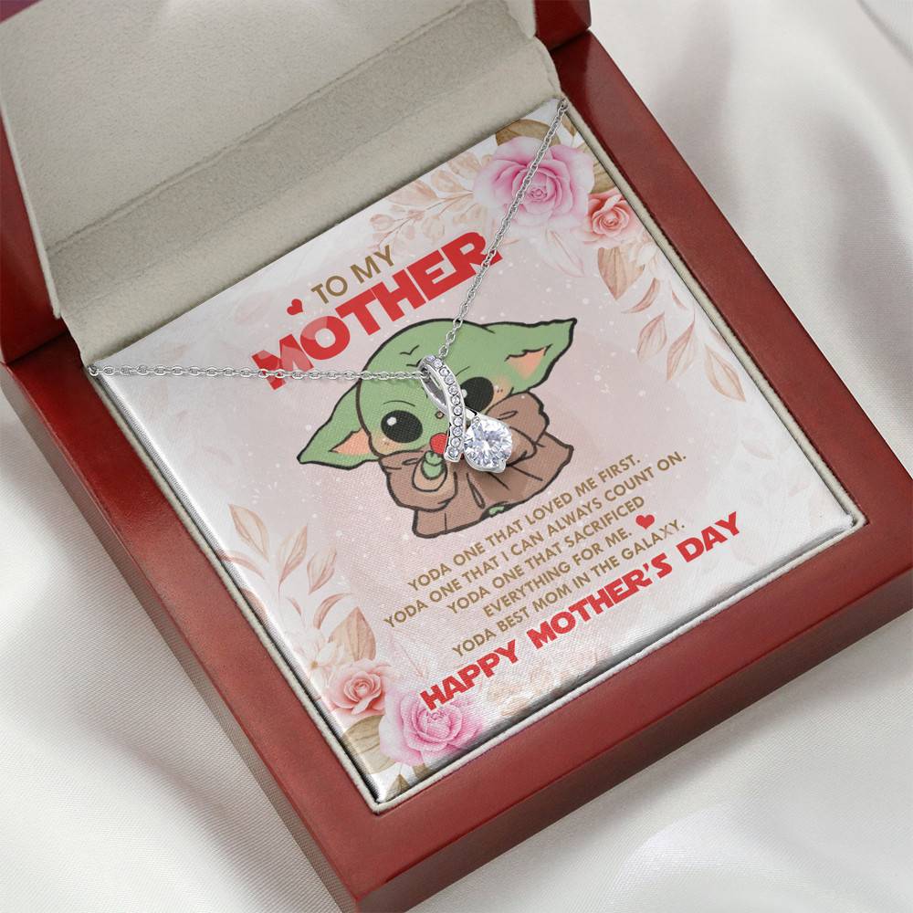 To My Mother Baby Yoda Best Mom In The Galaxy Happy Mother's Day Alluring Beauty Pendant Necklace