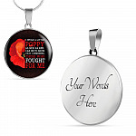 Veteran I Wear a Little Poppy as Red as Red Can Be to Show That I Remember Those Who Fought Circle Pendant Necklace