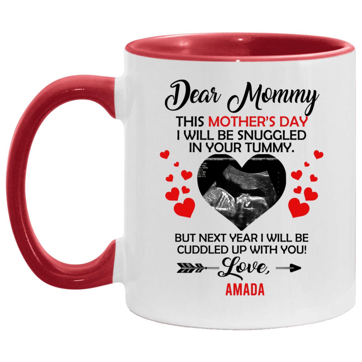 Personalized Photo Accent Mug, White/Red, 11 oz. Accent Mug Personalized Photo Accent Mug, White/Red, 11 oz. Accent Mug