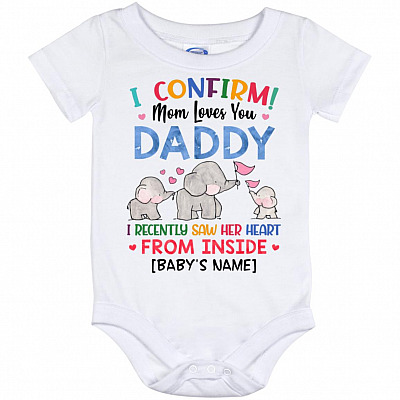 Personalized Baby Onesie, White, Baby Onesie - 12 Month