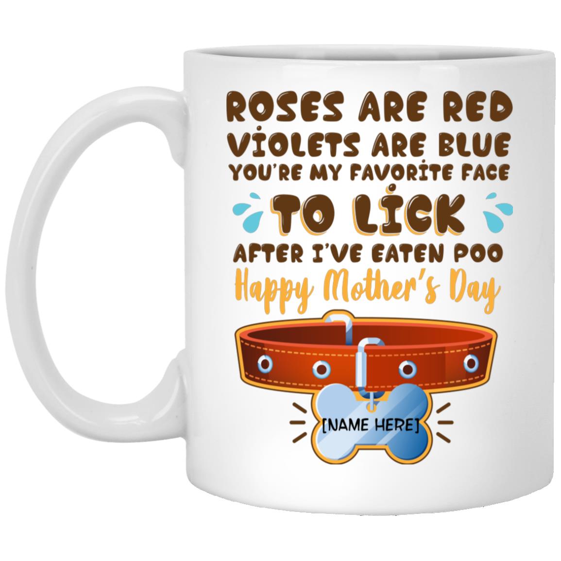 Personalized Roses Are Red Violets, White, 11 oz. White Mug