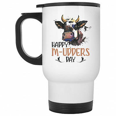 14 oz. White Travel Mug