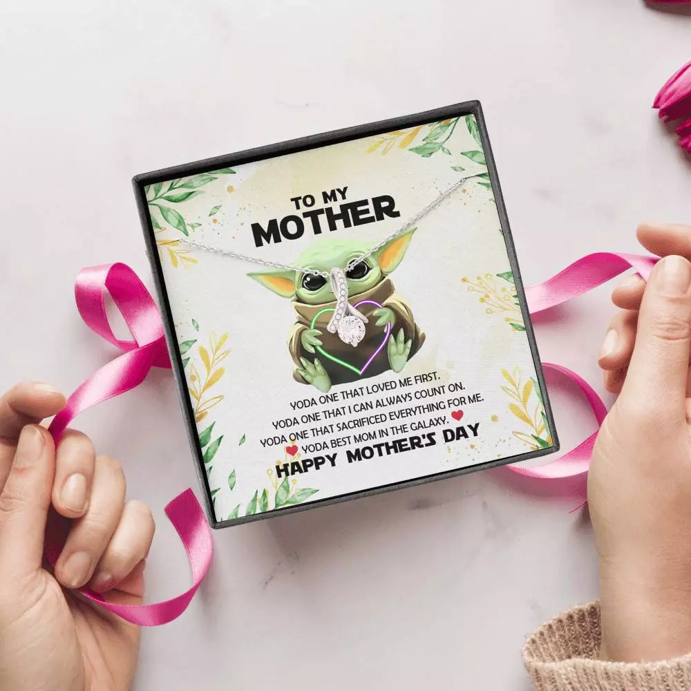 Baby Yoda To My Mother Yoda Best Mom In The Galaxy Happy Mother's Day Alluring Beauty Necklace