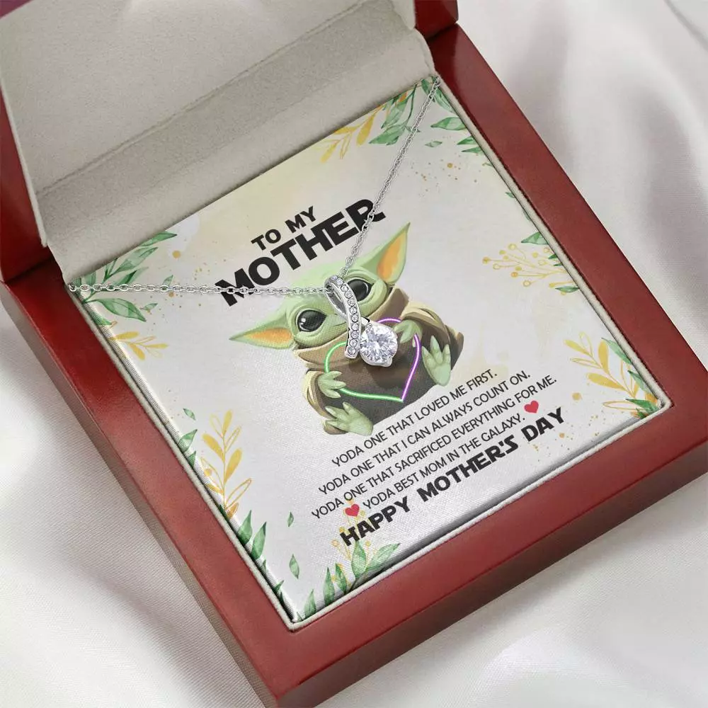 Baby Yoda To My Mother Yoda Best Mom In The Galaxy Happy Mother's Day Alluring Beauty Necklace