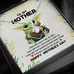 Baby Yoda To My Mother Yoda Best Mom In The Galaxy Happy Mother's Day Alluring Beauty Necklace