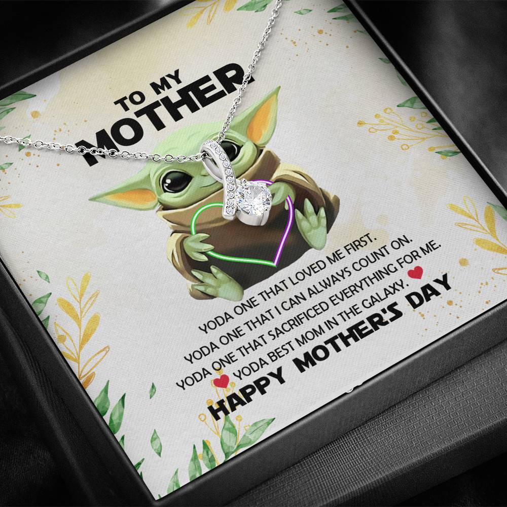 Baby Yoda To My Mother Yoda Best Mom In The Galaxy Happy Mother's Day Alluring Beauty Necklace