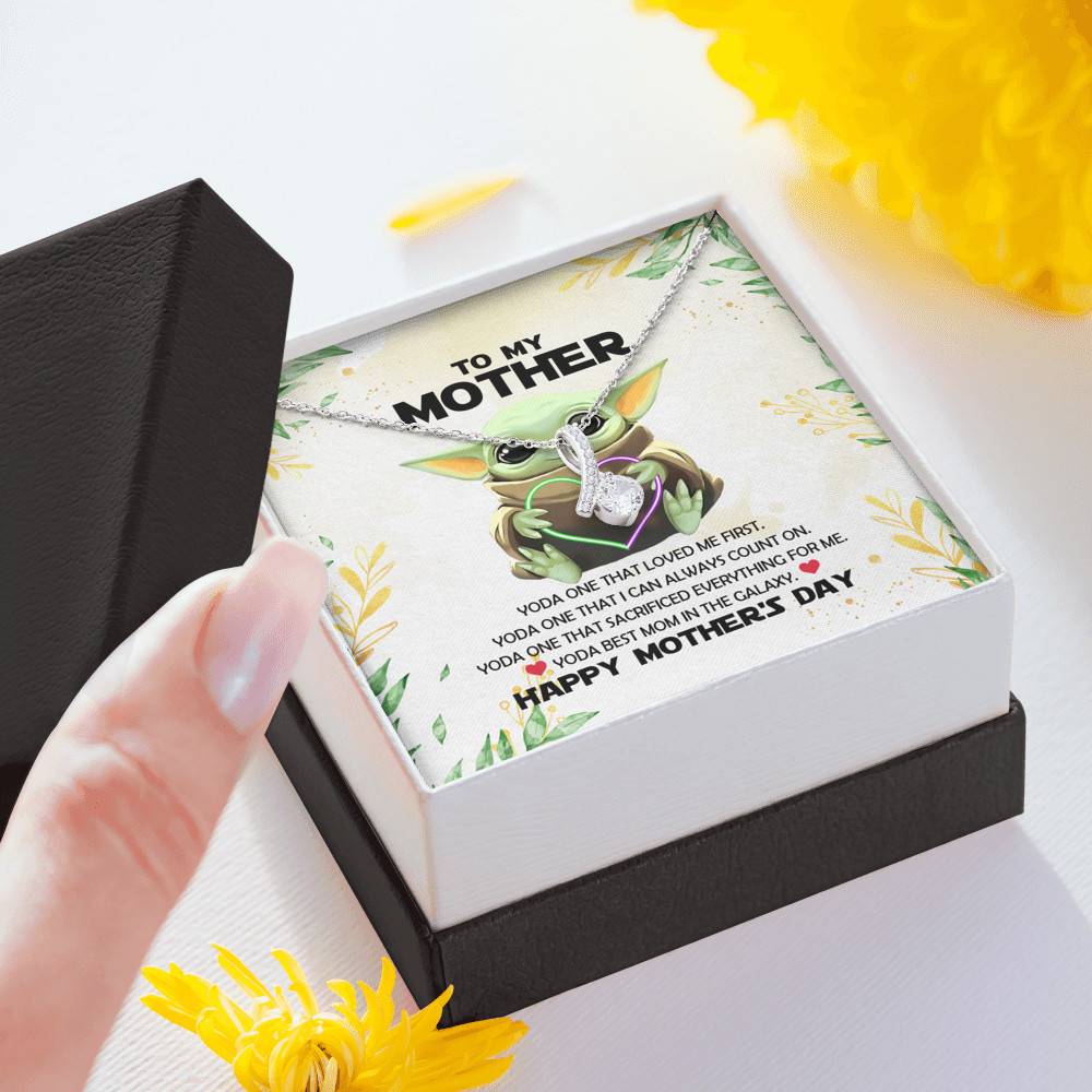 Baby Yoda To My Mother Yoda Best Mom In The Galaxy Happy Mother's Day Alluring Beauty Necklace