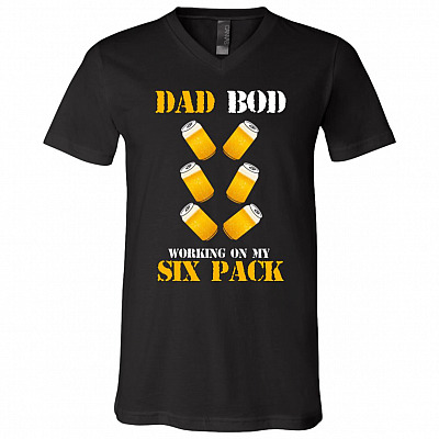 dad bod, Black, V-Neck T-Shirt