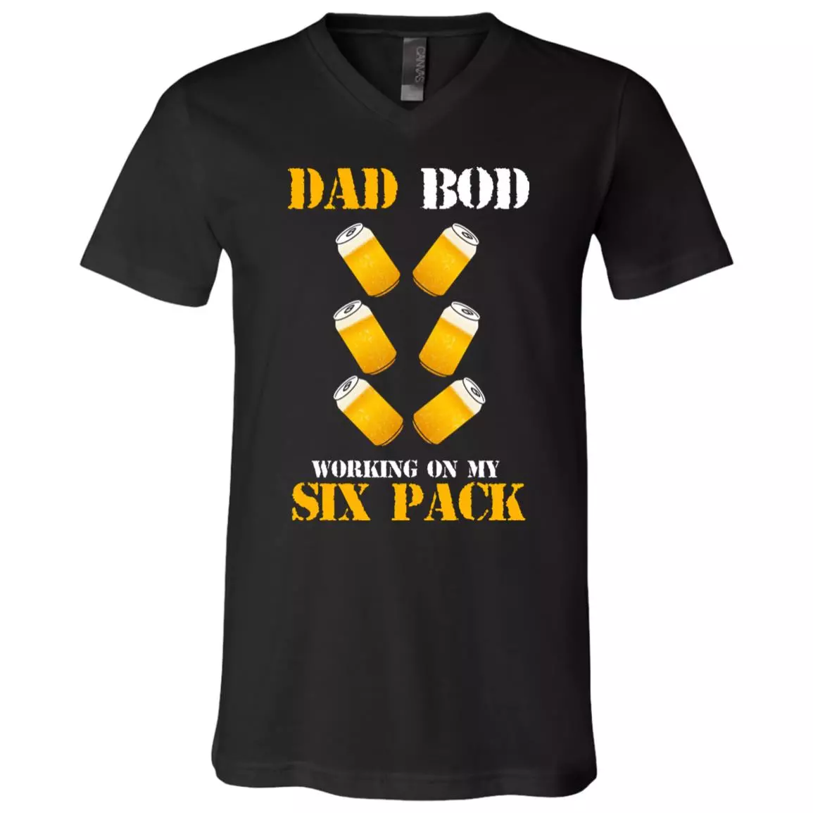 dad bod, Black, V-Neck T-Shirt
