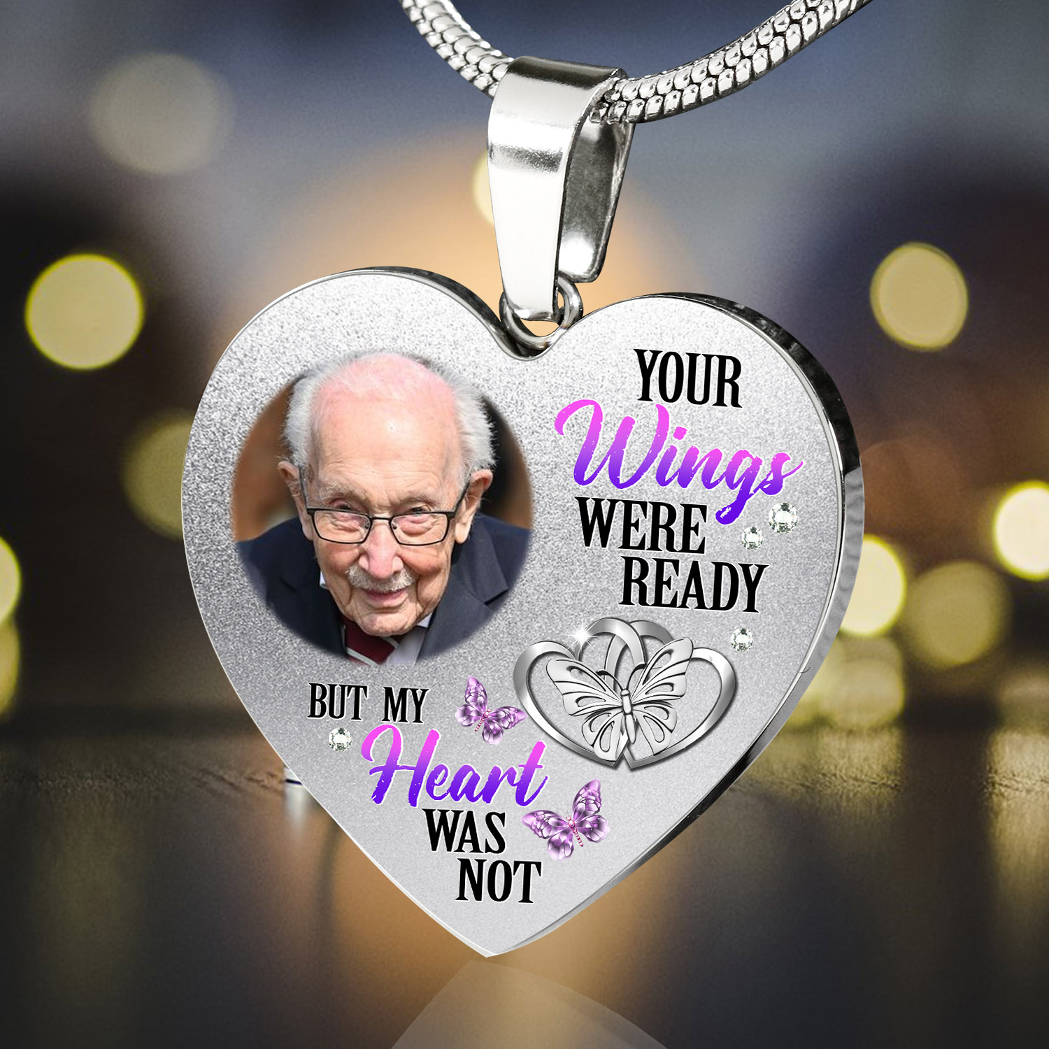 7VT. Butterfly Your Wings Were Ready heart necklace mk2