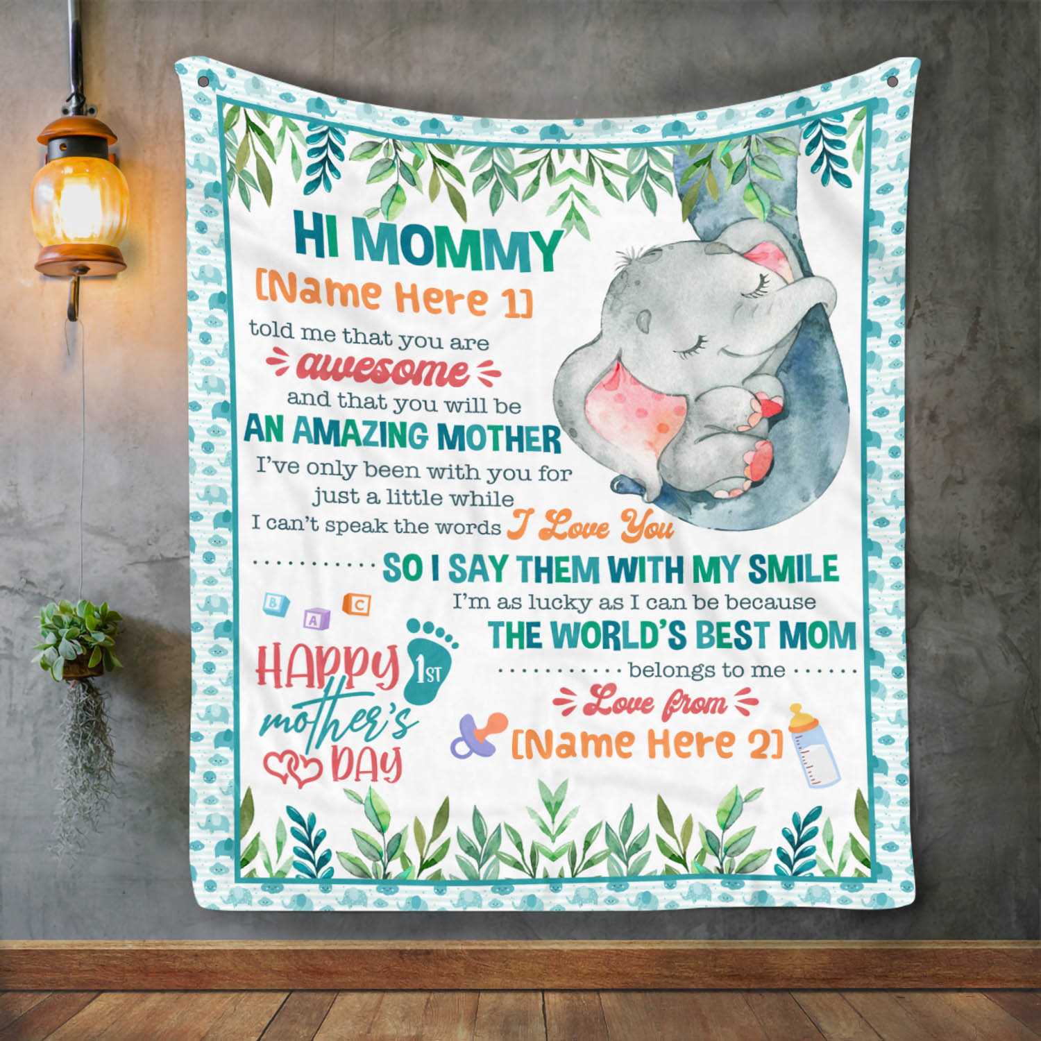 1VT. Hi Mommy You Are Awesome Elephant - Mk1