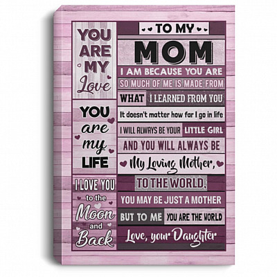 Daughter Canvas, White, 0.75'' Framed Canvas