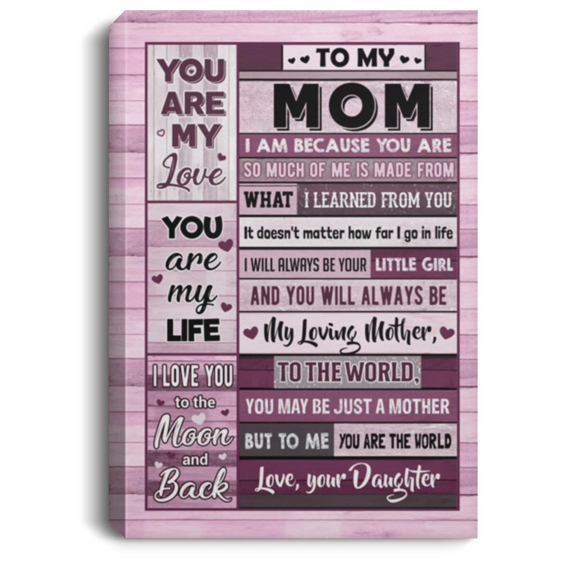 Daughter Canvas, White, 0.75'' Framed Canvas