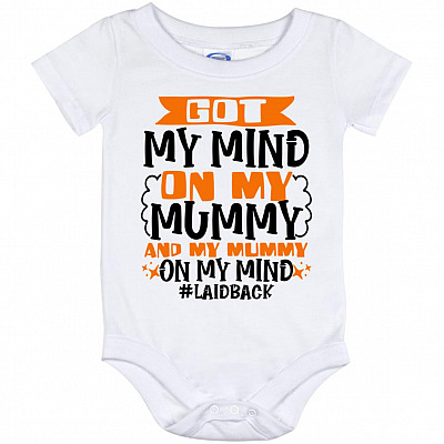 Got My Mind Onesie, White, Baby Onesie - 12 Month