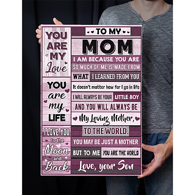 Alternative view of Son to My Mom I Am Because You Are so Much of Me Is Made From Framed Canvas - Unframed Poster