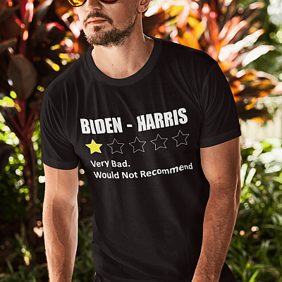 Alternative view of Biden Harris One Star Review Very Bad Would Not Recommend T-Shirt - V-Neck Tee - Funny Political Shirt