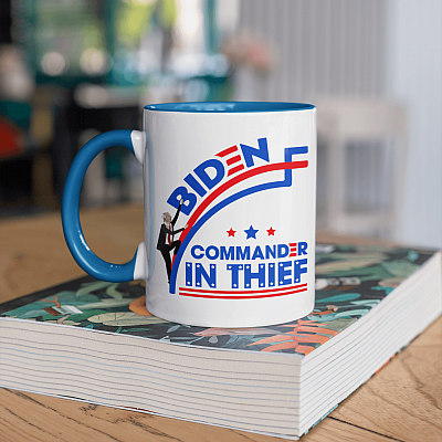 Alternative view of Biden Is Not My President - Anti Biden Thief Not Chief Accent Mug