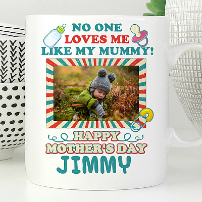 Alternative view of Custom Photo No One Loves Me Like My Mommy Coffee Mug - Beer Stein - Water Bottle - Color Changing Mug