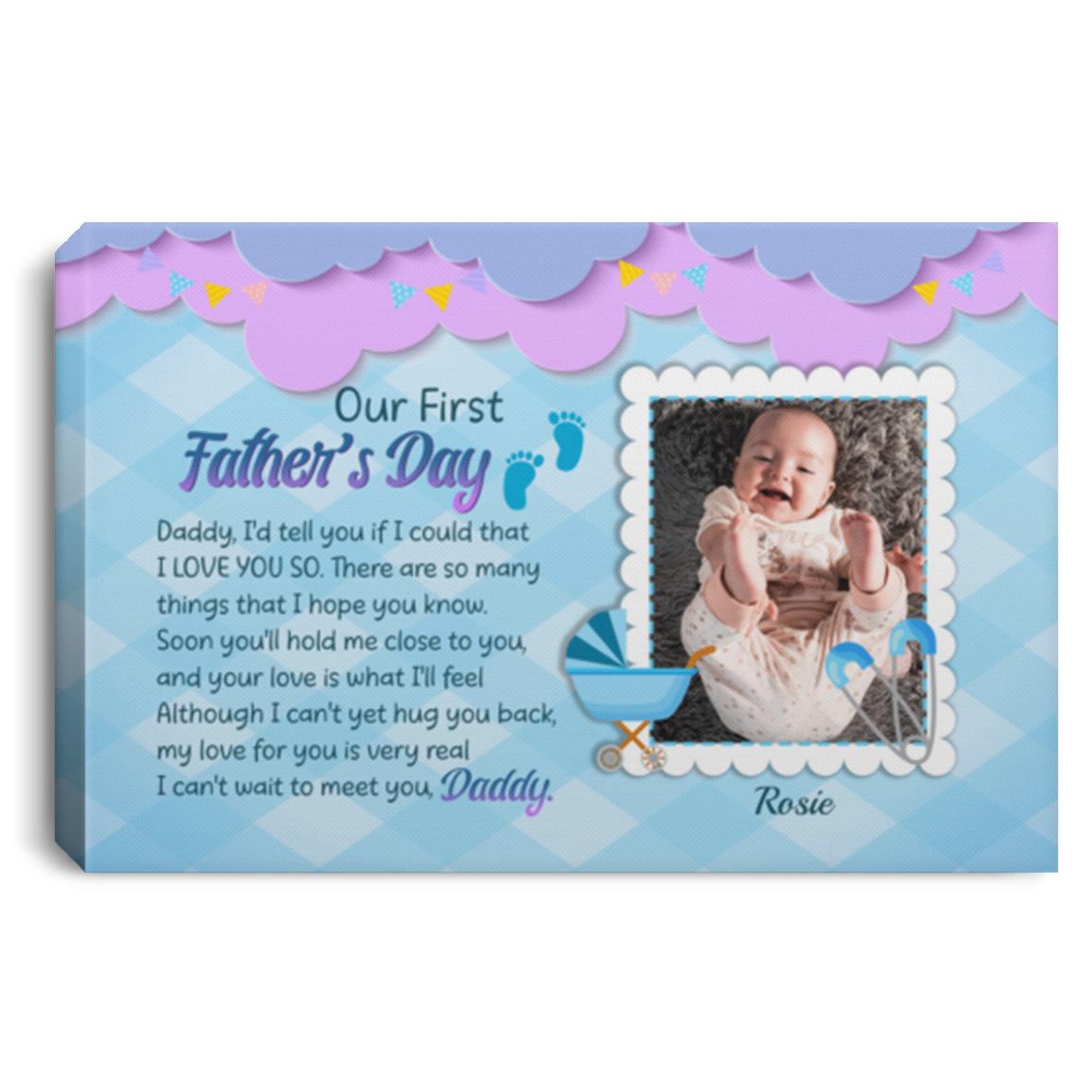 Custom Photo Our First, White, 0.75'' Framed Canvas