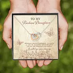 To My Badass Daughter Whenever You Feel Unworthy Unloved Straighten Your Crown Interlocking Hearts Necklace