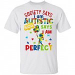 Society Say I'm Autistic, White, Youth T-Shirt