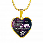 To My Wonderful Mom For All The Times I Forget To Thank You Mama Bear and Baby Heart Pendant Necklace