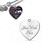To My Wonderful Mom For All The Times I Forget To Thank You Mama Bear and Baby Heart Pendant Necklace
