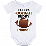 Personalized Football, White, Baby Onesie - 12 Month