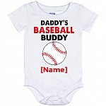 Personalized Baseball, White, Baby Onesie - 12 Month