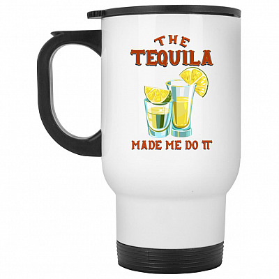14 oz. White Travel Mug