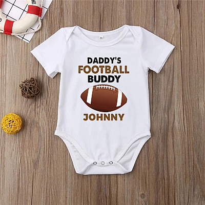 Alternative view of Personalized Daddy's Football Buddy Baby Onesie - Baby Infant Bodysuit