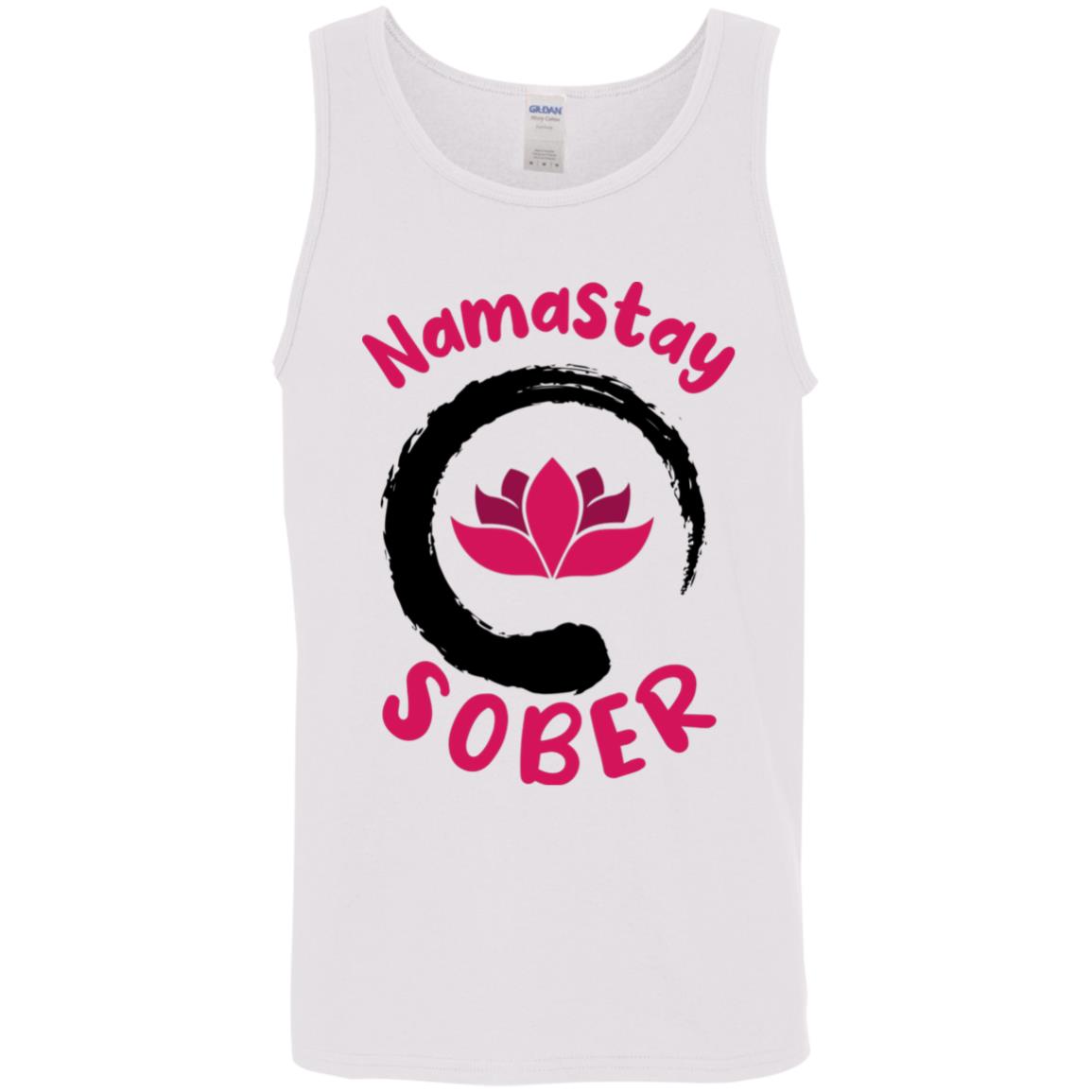 Namastay Sober Zen Tank, White, Unisex Tank Top