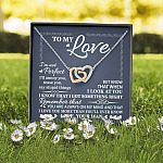 To My Love I'm Not Perfect I'll Annoy You but I Know You Are Right I Love You to Wife to Girlfriend Interlocking Hearts Pendant Necklace