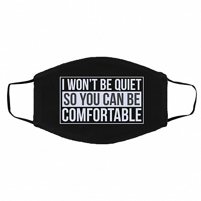 i wont mask, Black, Cloth Face Cover – Medium/Large