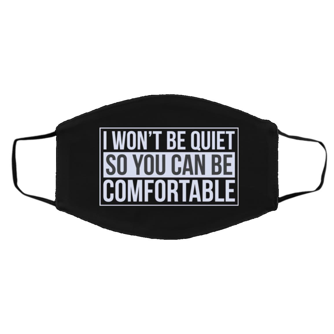 i wont mask, Black, Cloth Face Cover – Medium/Large i wont mask, Black, Cloth Face Cover – Medium/Large