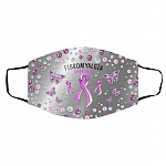 Butterfly Fibromyalgia Mask, White, Cloth Face Cover – Medium/Large