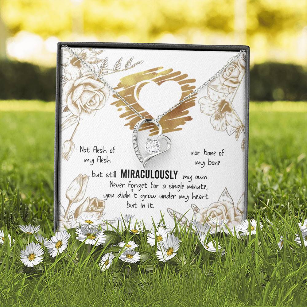 To My Bonus Daughter Not Flesh of My Flesh but Still Miraculously My Own Forever Love Pendant Necklace