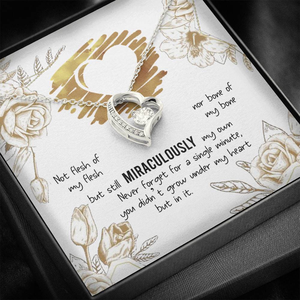 To My Bonus Daughter Not Flesh of My Flesh but Still Miraculously My Own Forever Love Pendant Necklace