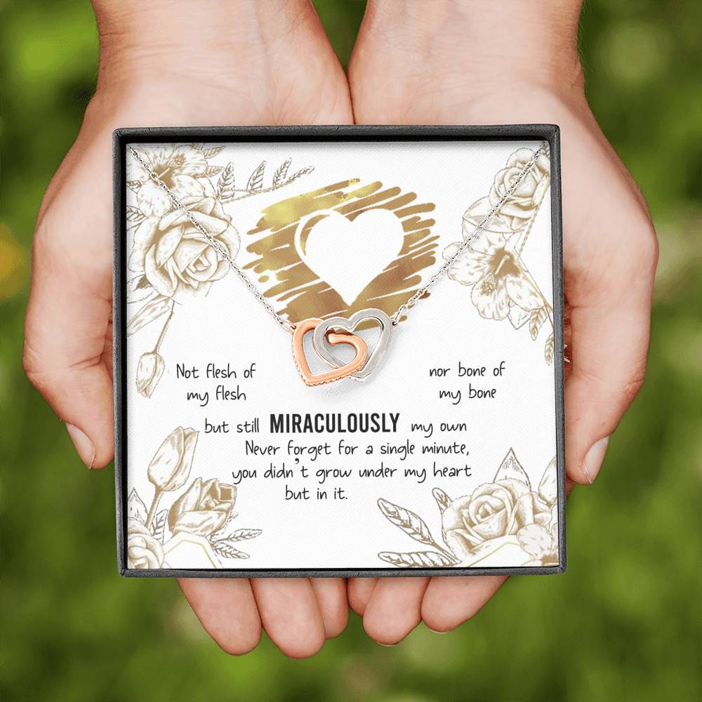 To My Bonus Daughter Not Flesh of My Flesh but Still Miraculously My Own Interlocking Hearts Pendant Necklace