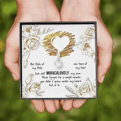 To My Bonus Daughter Not Flesh of My Flesh but Still Miraculously My Own Alluring Beauty Necklace