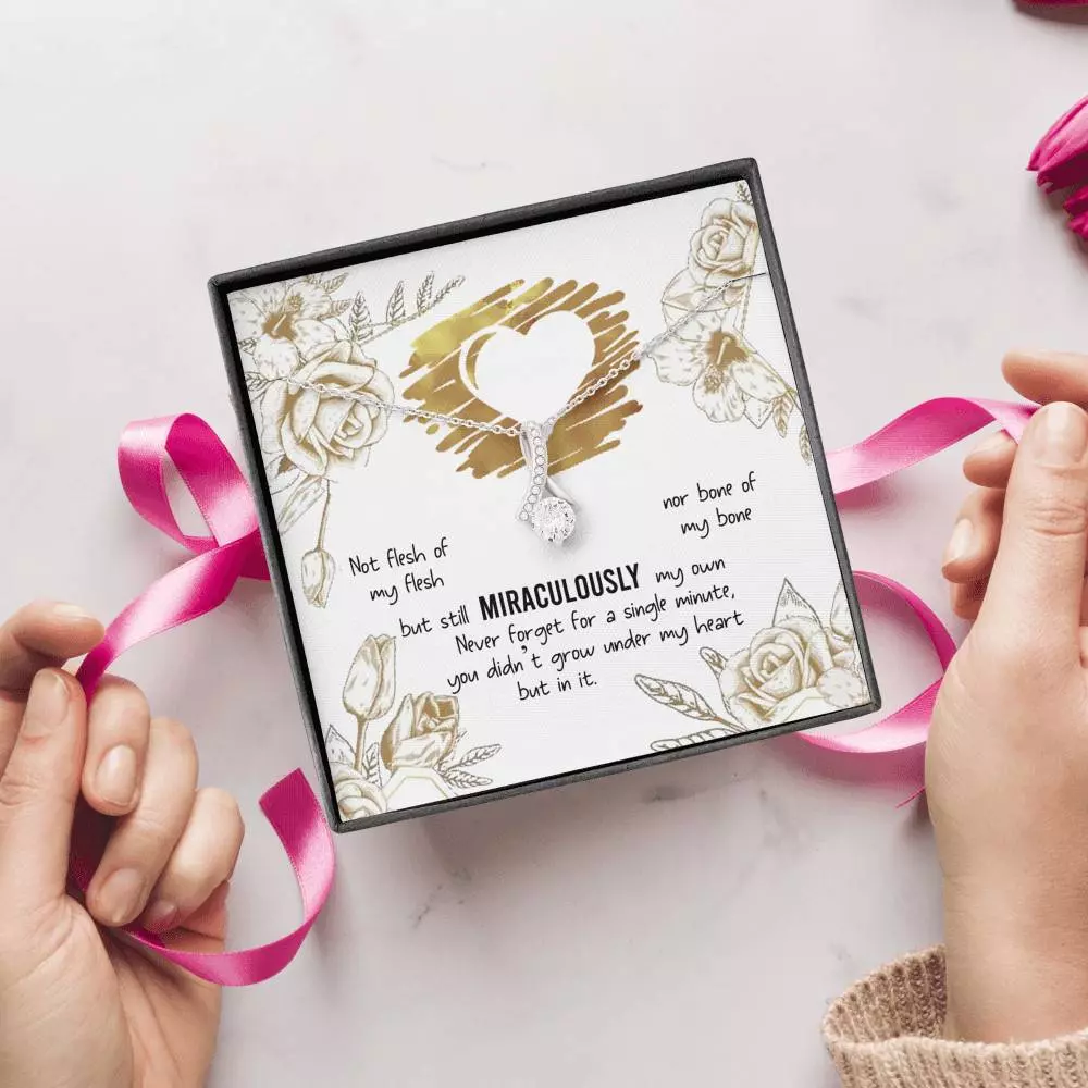 To My Bonus Daughter Not Flesh of My Flesh but Still Miraculously My Own Alluring Beauty Necklace