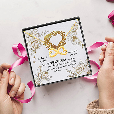 Alternative view of To My Bonus Daughter Not Flesh of My Flesh but Still Miraculously My Own Infinity Heart Pendant Necklace