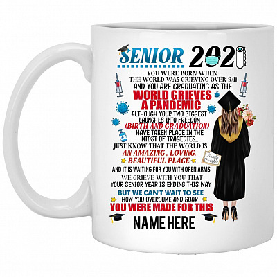 Personalized Class of 2021 mug, White, 11 oz. White Mug