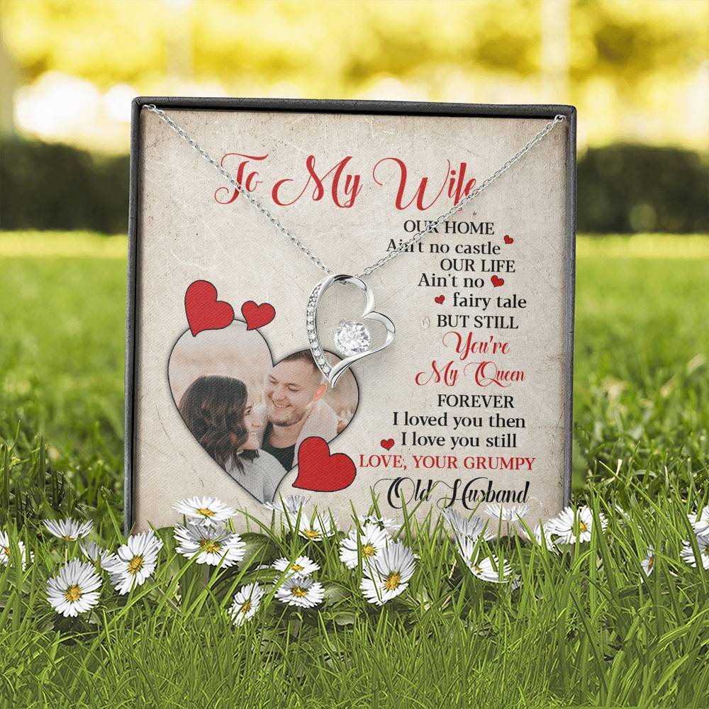 Personalized Photo to My Wife Our Home Ain't No Castle Our Life You're My Queen Forever Love Necklace