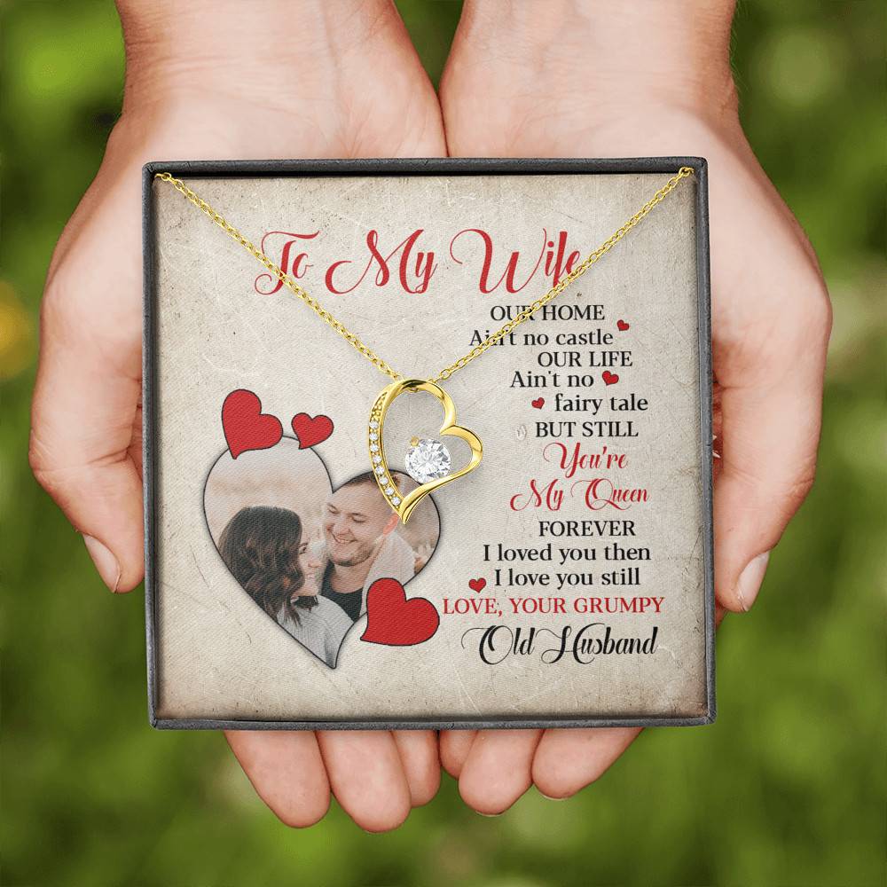 Personalized Photo to My Wife Our Home Ain't No Castle Our Life You're My Queen Forever Love Necklace
