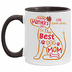 Personalized Happy Mother's Day, White/Black, 11 oz. Accent Mug