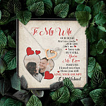 Personalized Photo to My Wife Our Home Ain't No Castle Our Life You're My Queen Joined Interlocking Hearts Necklace