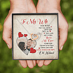 Personalized Photo to My Wife Our Home Ain't No Castle Our Life You're My Queen Joined Interlocking Hearts Necklace