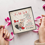 Personalized Photo to My Wife Our Home Ain't No Castle Our Life You're My Queen Joined Interlocking Hearts Necklace