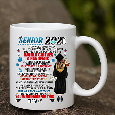 Alternative view of Personalized Class of 2021 Quarantined Coffee Mug - Congrats Senior 2021 Travel Bottle
